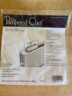 The Pampered Chef White Reusable Toaster Bags (4-Pack)